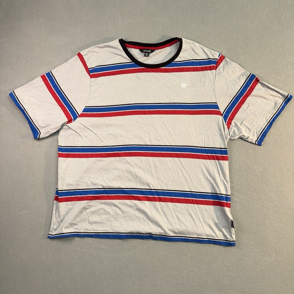 Men's Diamond Supply Co. Striped Shirt Red/Blue/White Size 3XL
